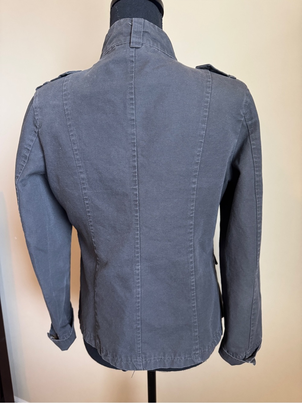 Womens Dark Gray Utility Military Jacket - Picture 2 of 5